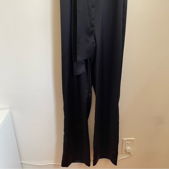 Kendall Kylie Satin disco Jumpsuit wrap belt going out club party event formal - Picture 11 of 16